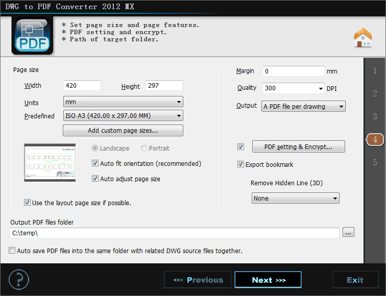 Click to view DWG to PDF Converter MX 6.6.1 screenshot